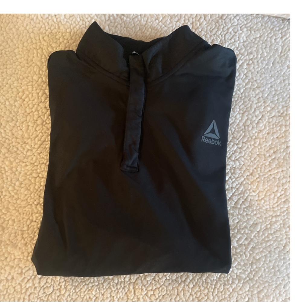 Men’s Reebok Black Quarter Zip‎ Athletic Pullover Jacket – Lightweight – Size L